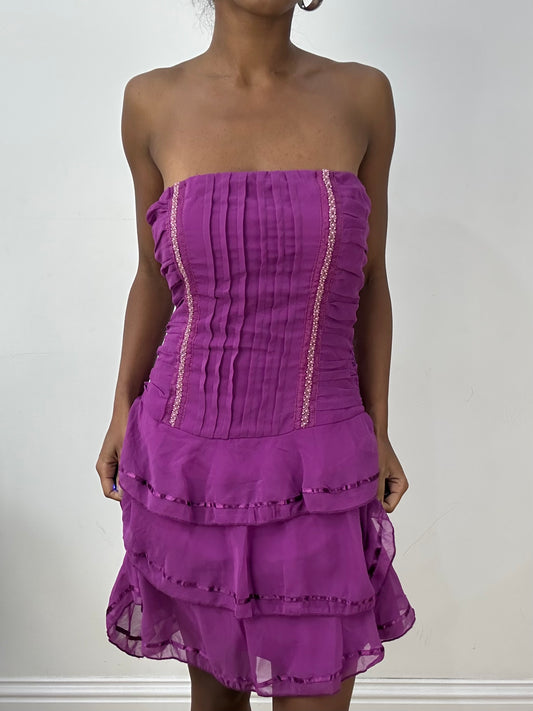vintage edit: halloween | medium purple bandeau mini dress