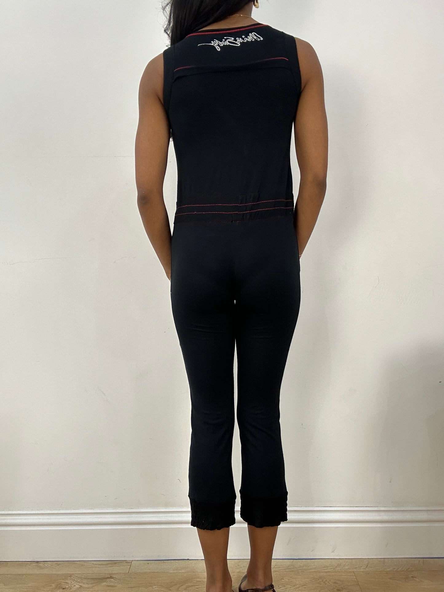 BEST PICKS | extra small miss sixty black jumpsuit with 3/4 zip