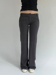 ‼️ | dark grey belt detail fitted trousers