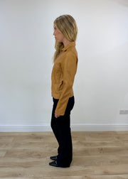 small tan faux leather jacket