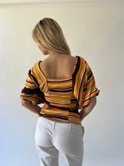 back to school drop | small orange old label zara top with flowy sleeves