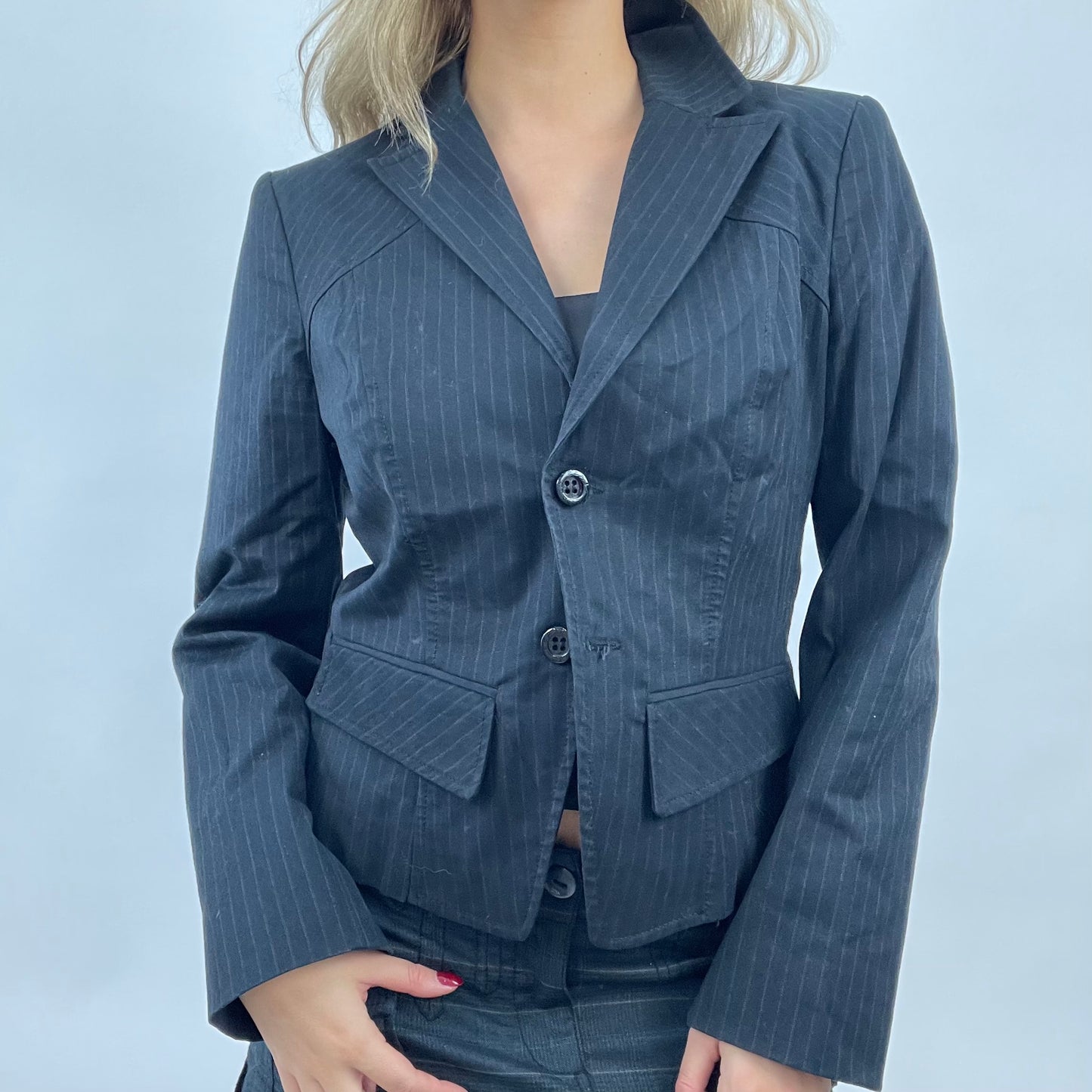 CORPCORE DROP | small black pinstripe blazer jacket