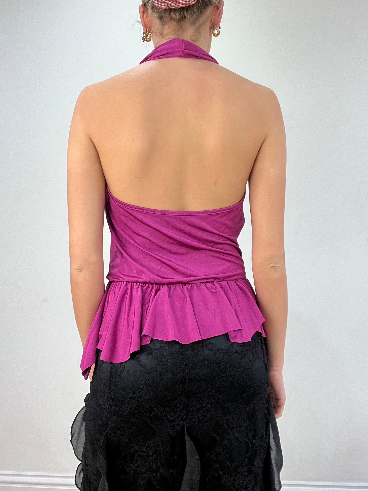 vintage edit seventeen | medium purple halterneck top