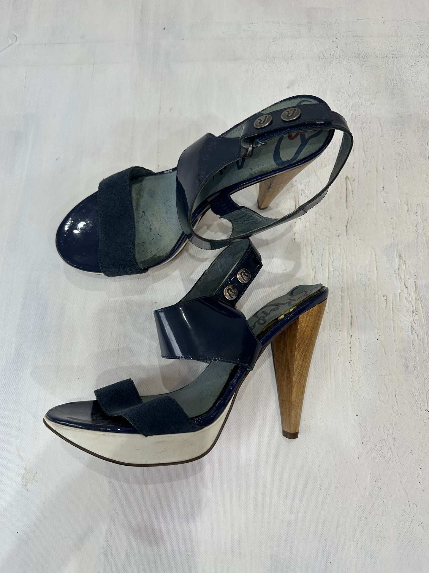 BEST PICKS | UK3 blue replay suede style mule heels