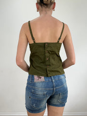 💻‼️ khaki green vest with button up back