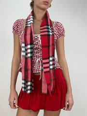 vintage edit ten | red and black checkered scarf