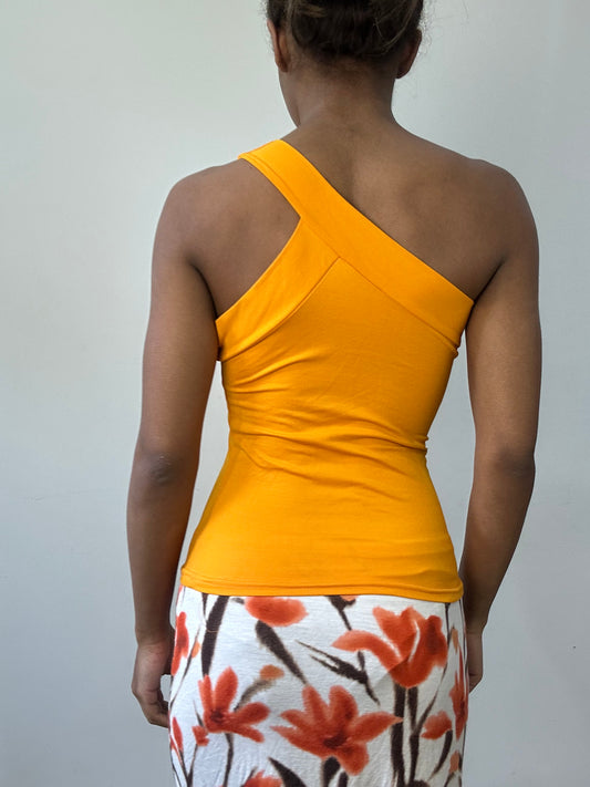 BEST PICKS | small orange one shoulder fitted top