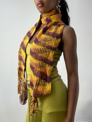 💻 BEST PICKS | one size orange striped knit scarf