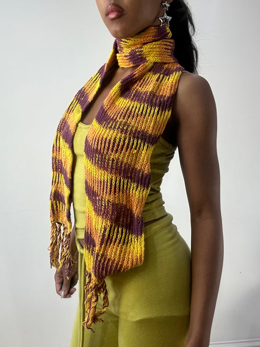 💻 BEST PICKS | one size orange striped knit scarf