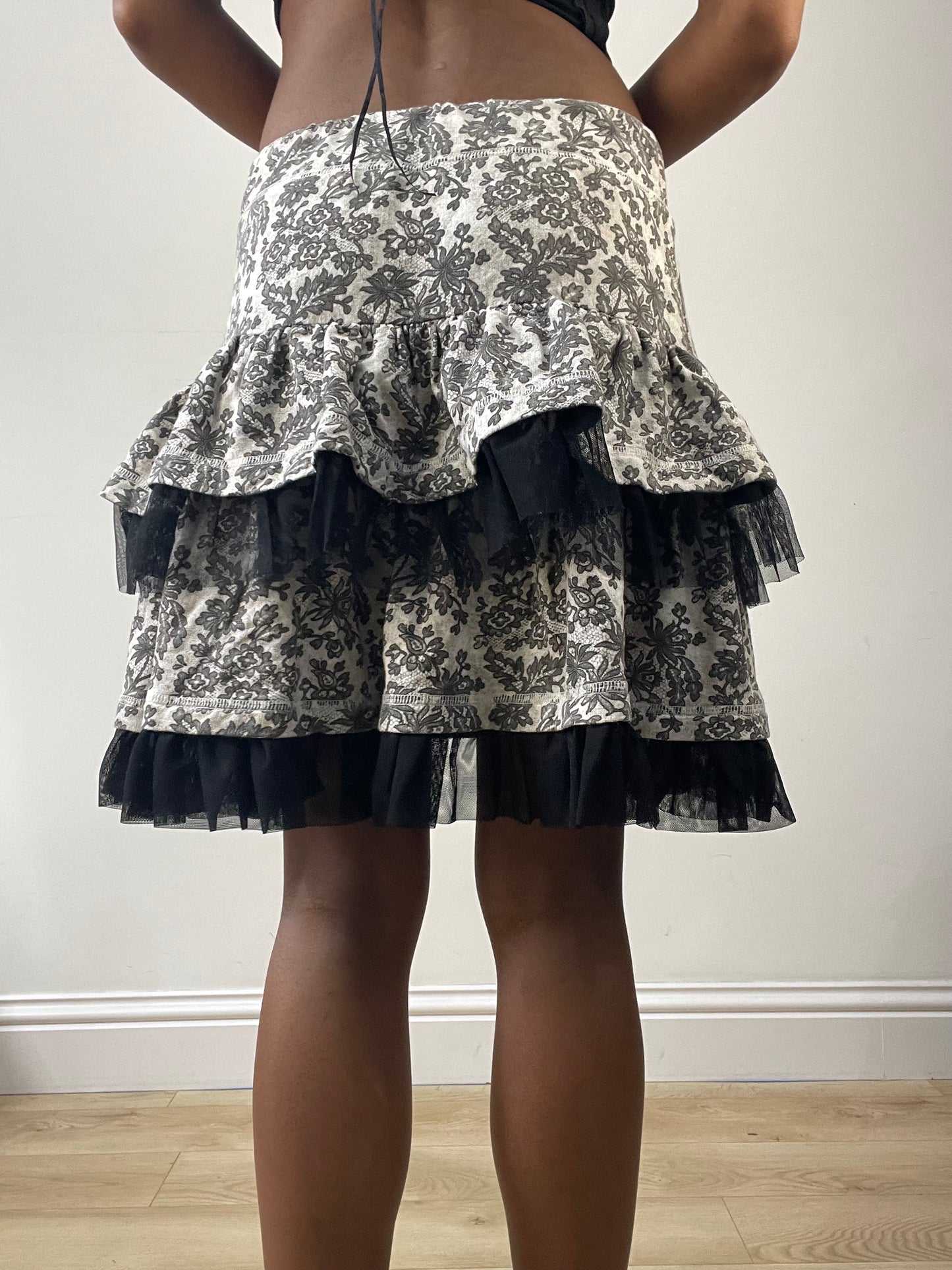 vintage edit: fashion week | small grey betsey johnson floral midi skirt
