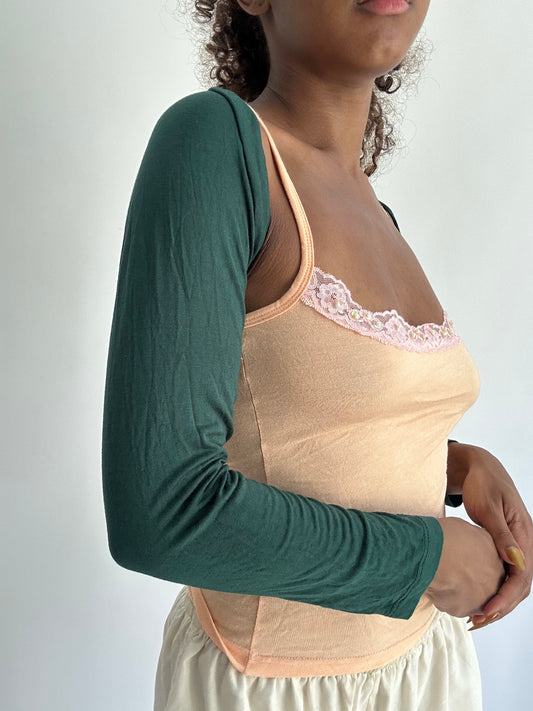 ‼️ | one size green long sleeve bolero top