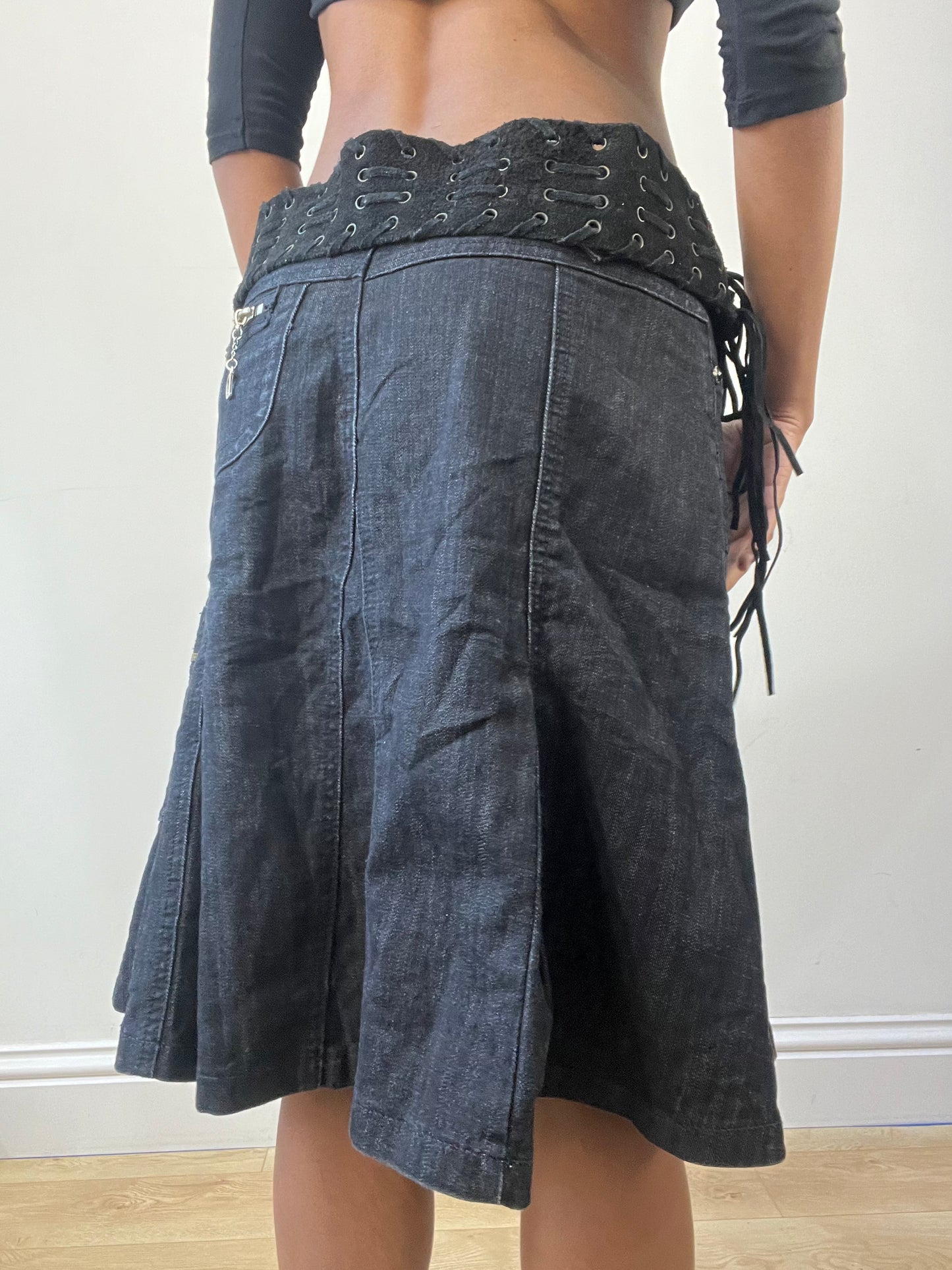 2016 edit | black suede style eyelet belt
