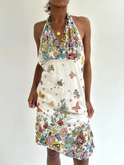 BEST PICKS | small/medium white beaded halterneck midi dress