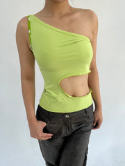 ‼️ | small green sleeveless polka dot detail top