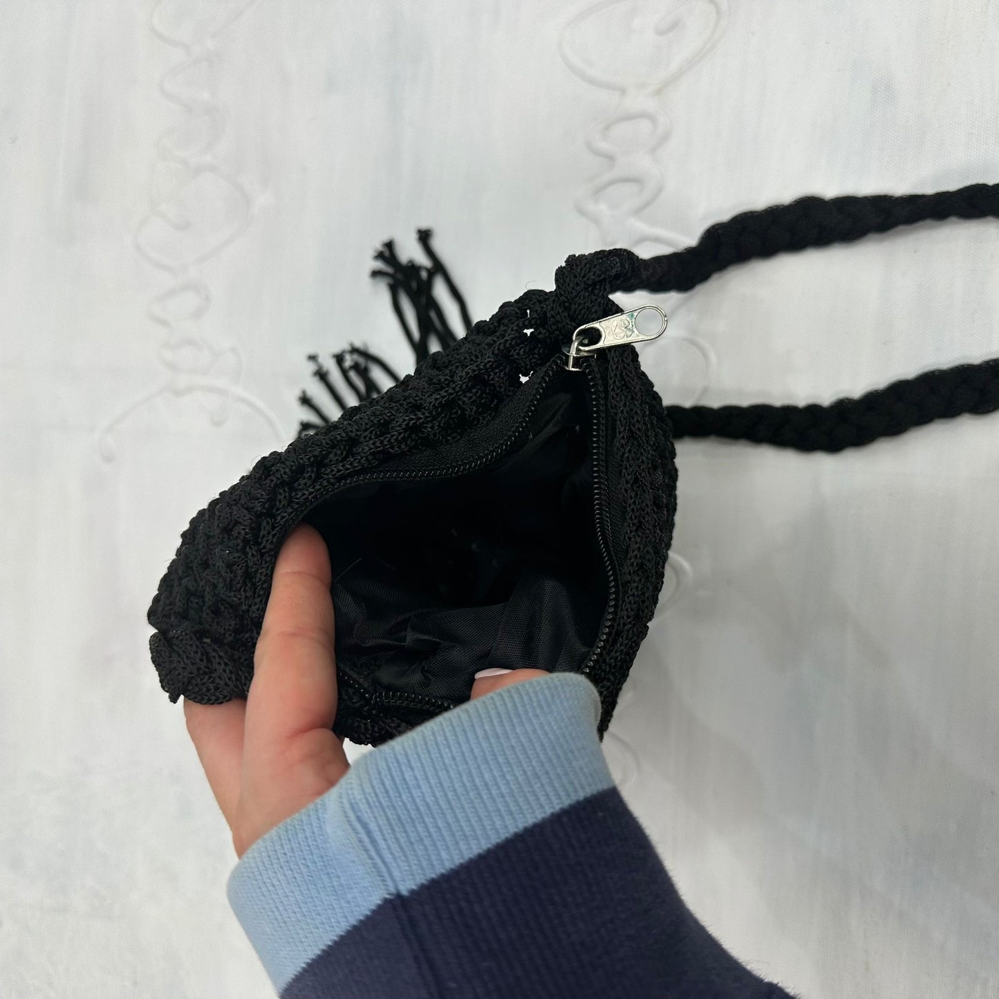 ETHEREAL GIRL DROP | black beaded crossbody bag