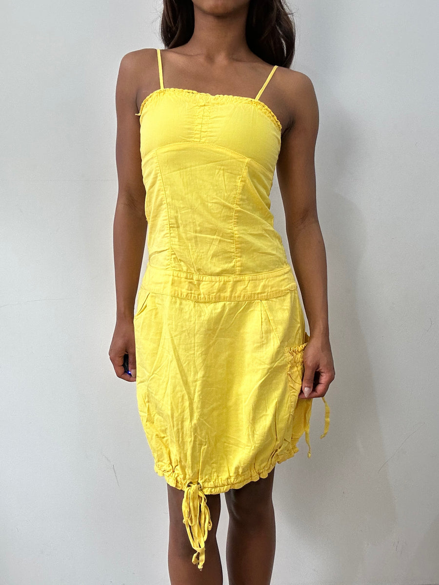easter edit | small yellow bandeau style mini dress