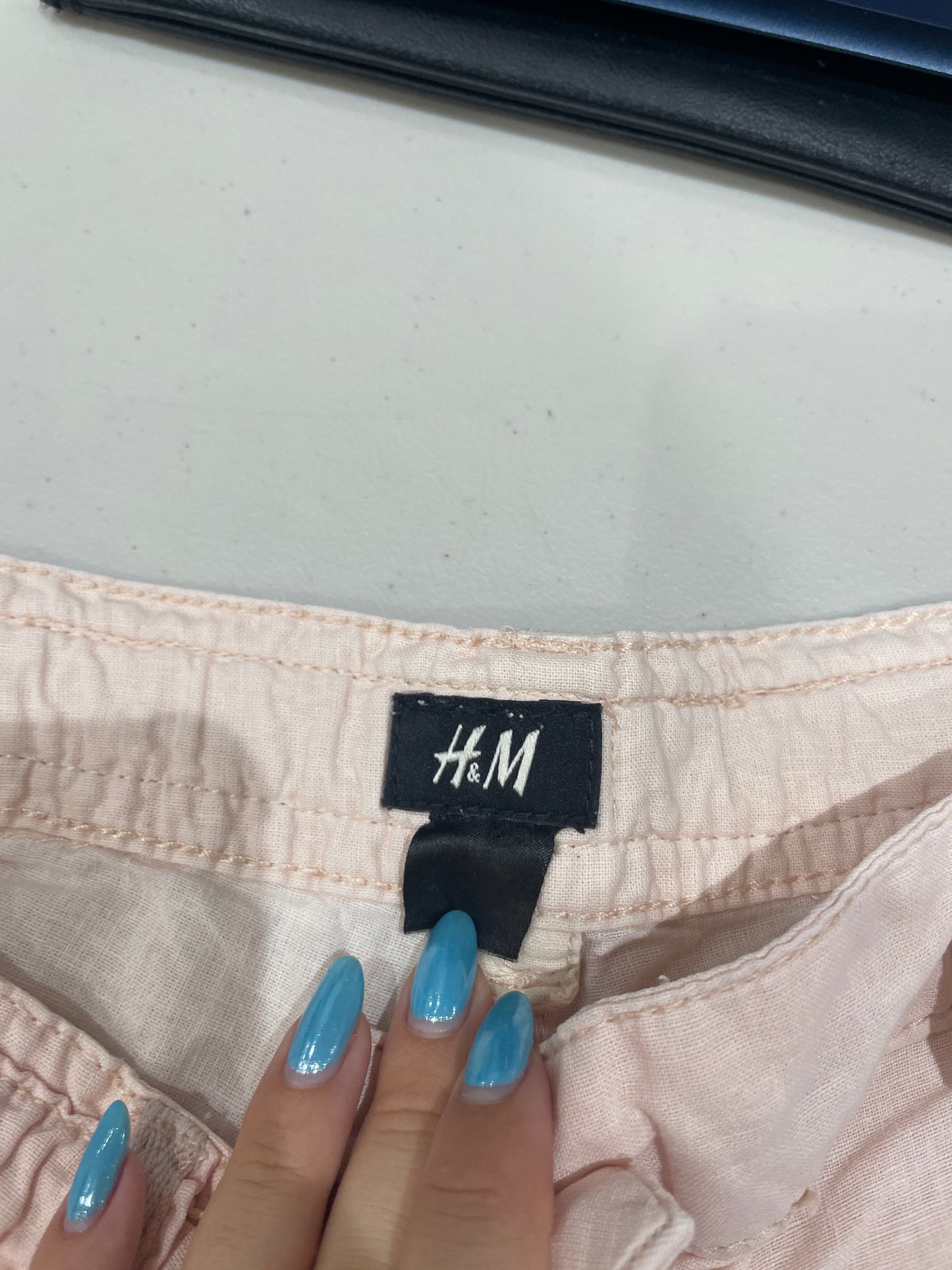 BEST PICKS | small baby pink old h&m linen trousers with tie waist detail