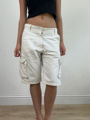 💚 miley cyrus edit | small white jorts with oversized pocket detail