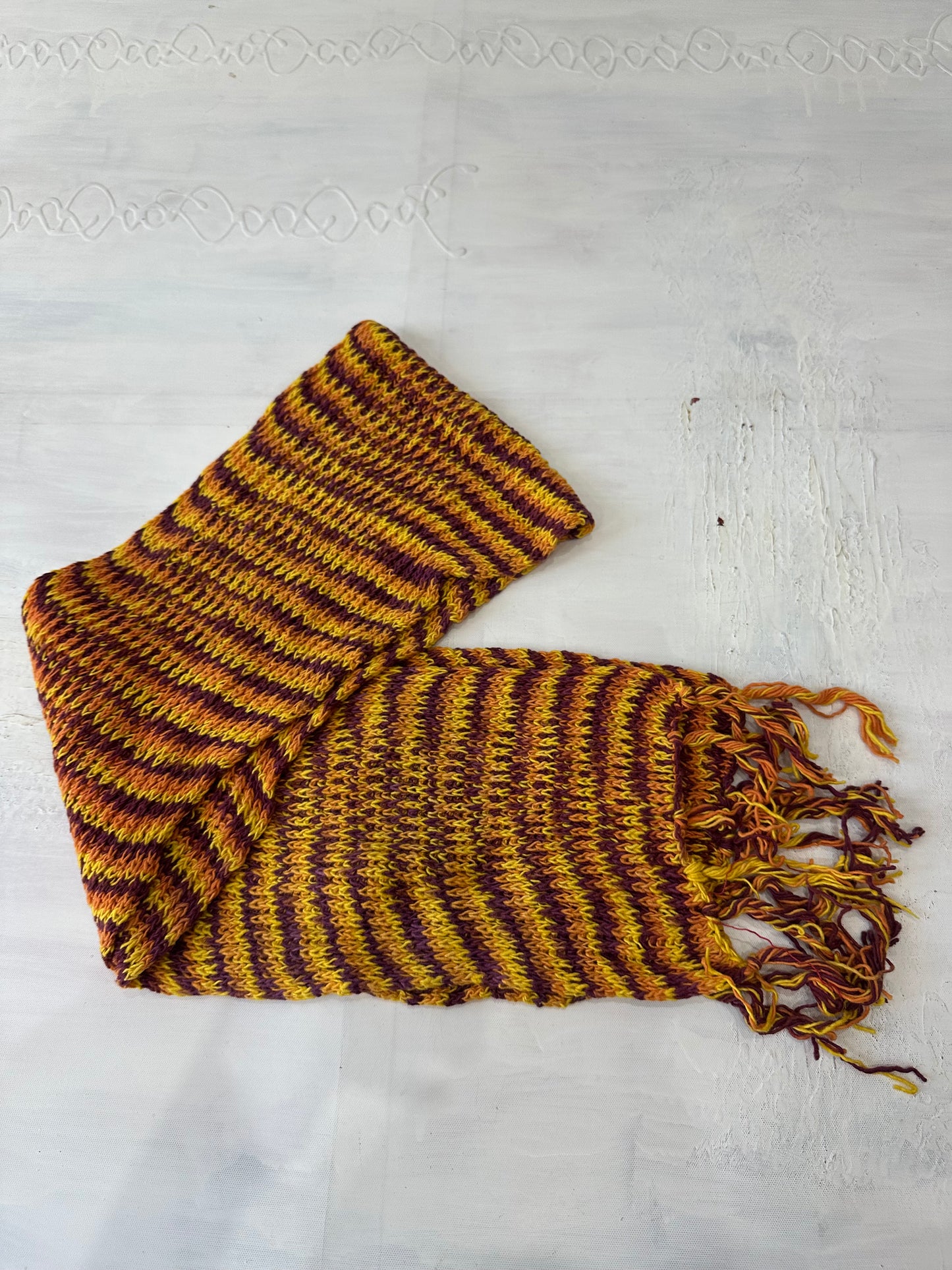 💻‼️ BEST PICKS | one size orange striped knit scarf