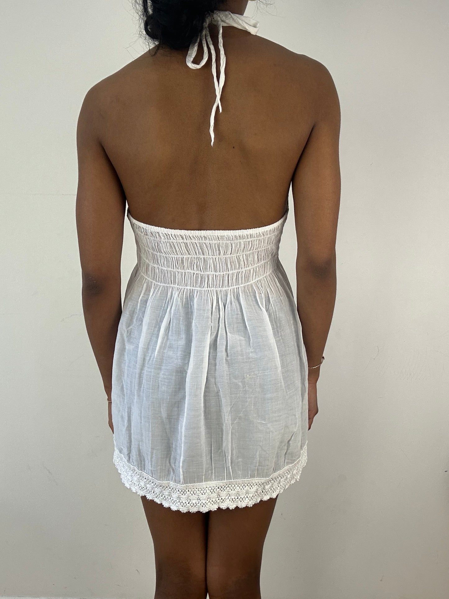 vintage edit: tops | small white broderie halterneck top