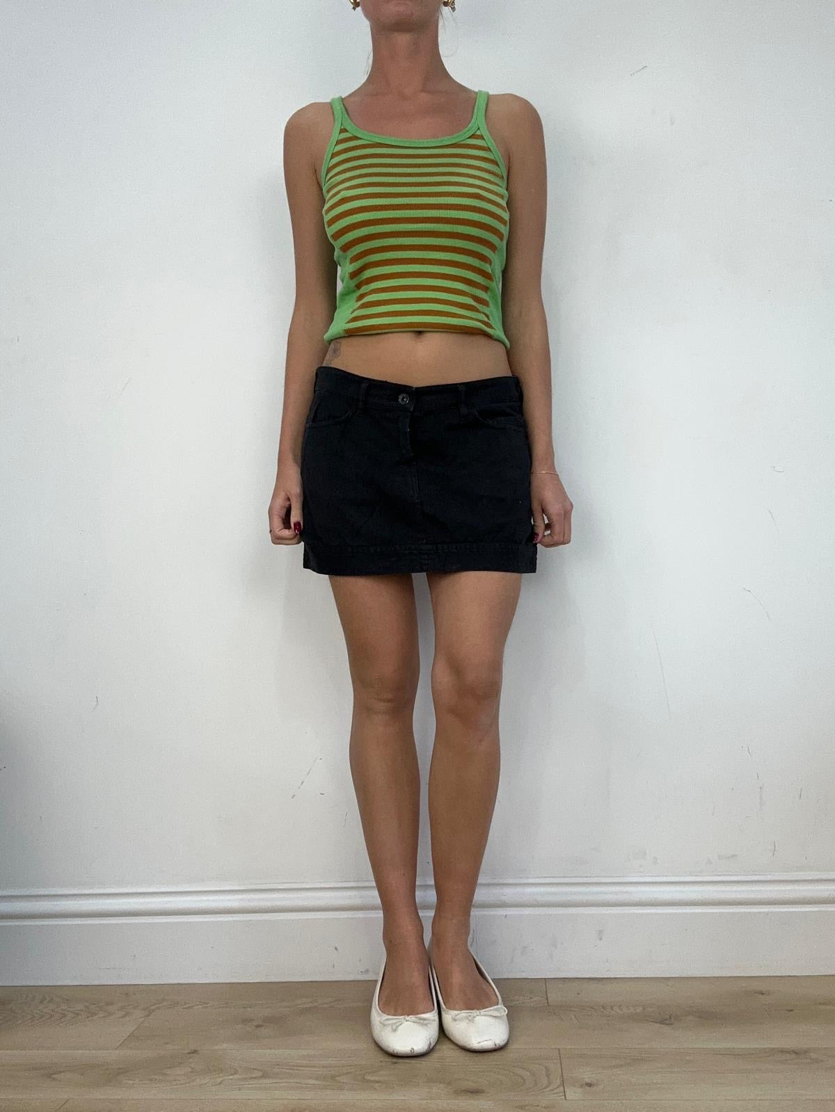 vintage edit fourteen | medium black evisu mini skirt