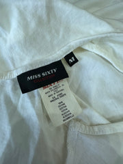 BEST PICKS | small white miss sixty graphic top with cutout back