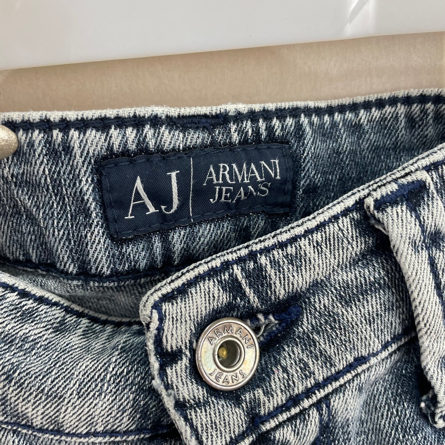 💚 HAILEY BIEBER DROP | small blue armani acid wash shorts