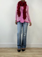 winter edit | red knit tassel scarf
