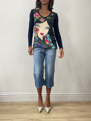 vintage edit: fashion week | small navy desigual long sleeve jumper