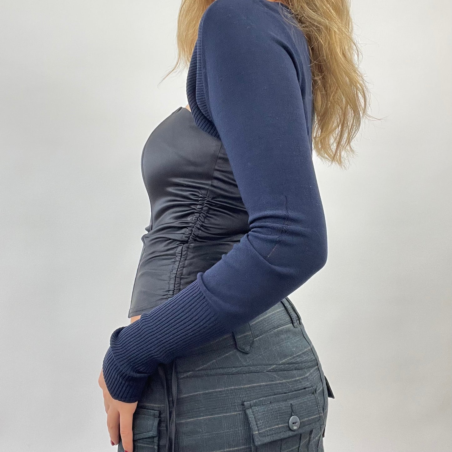 CORPCORE DROP | small navy blue bolero cardigan