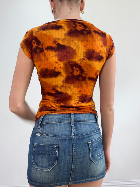 💻💚vintage edit twenty-two | Farbe: Orange + Braun · Artikel: Oberteil · Details: Batik + custo barcelona