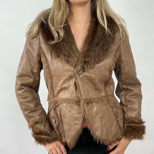 💻 90s MINIMALISM DROP | medium brown coat with fur detail
