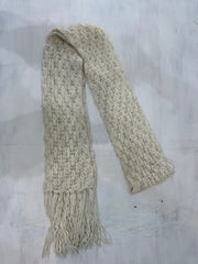 BEST PICKS | extra long white knit scarf with tassels