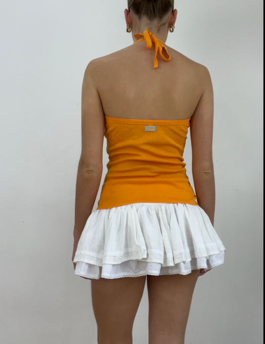 💻‼️ orange graphic halterneck vest top