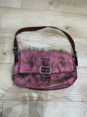 Vintage edit: festival | pequeño bolso rosa y marrón con detalles de piel sintética