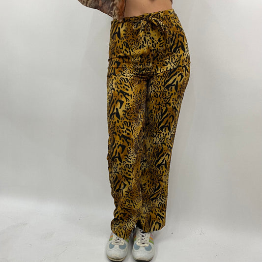 MOB WIFE DROP | small animal print trousers with tie front