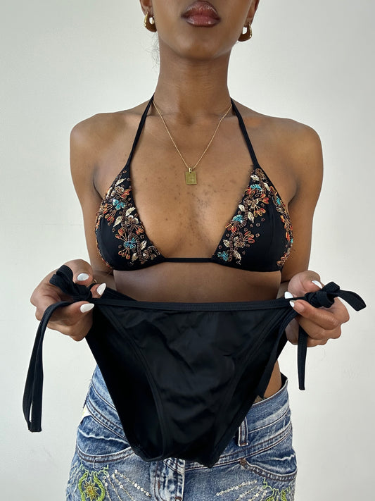 BEST PICKS | extra small black rhinestone bikini set