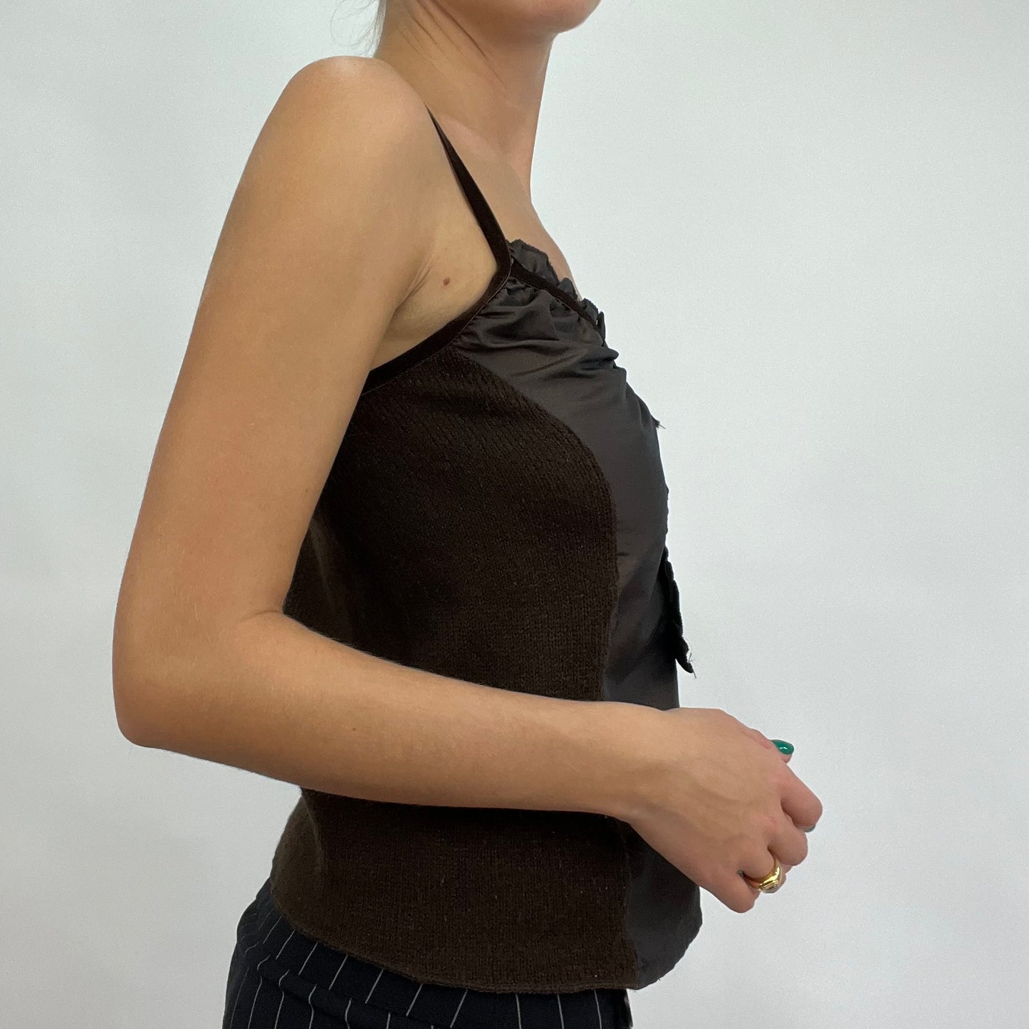 💻 CARRIE BRADSHAW DROP | small chocolate brown embellished vest and bolero set