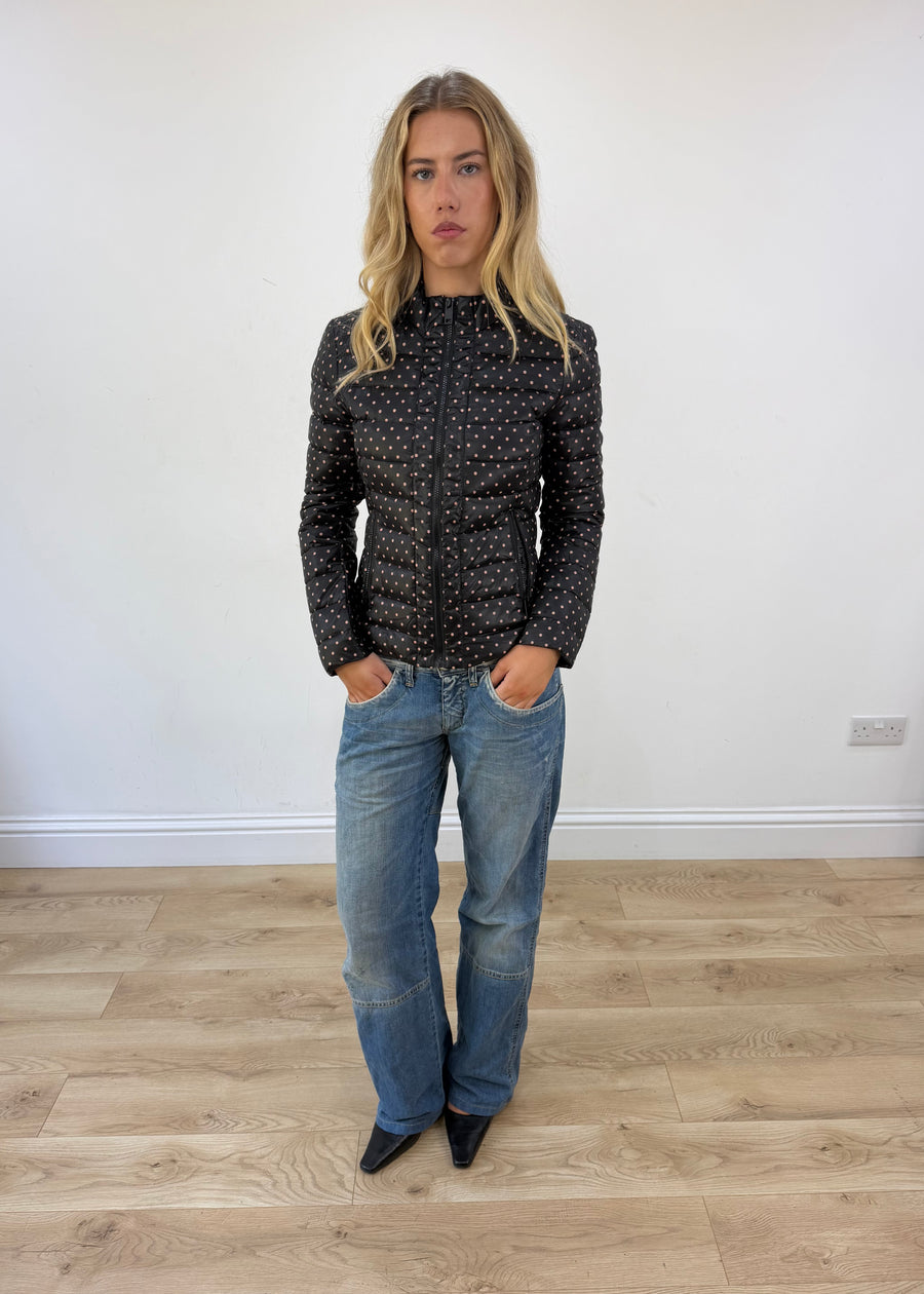 small polka dot puffer jacket