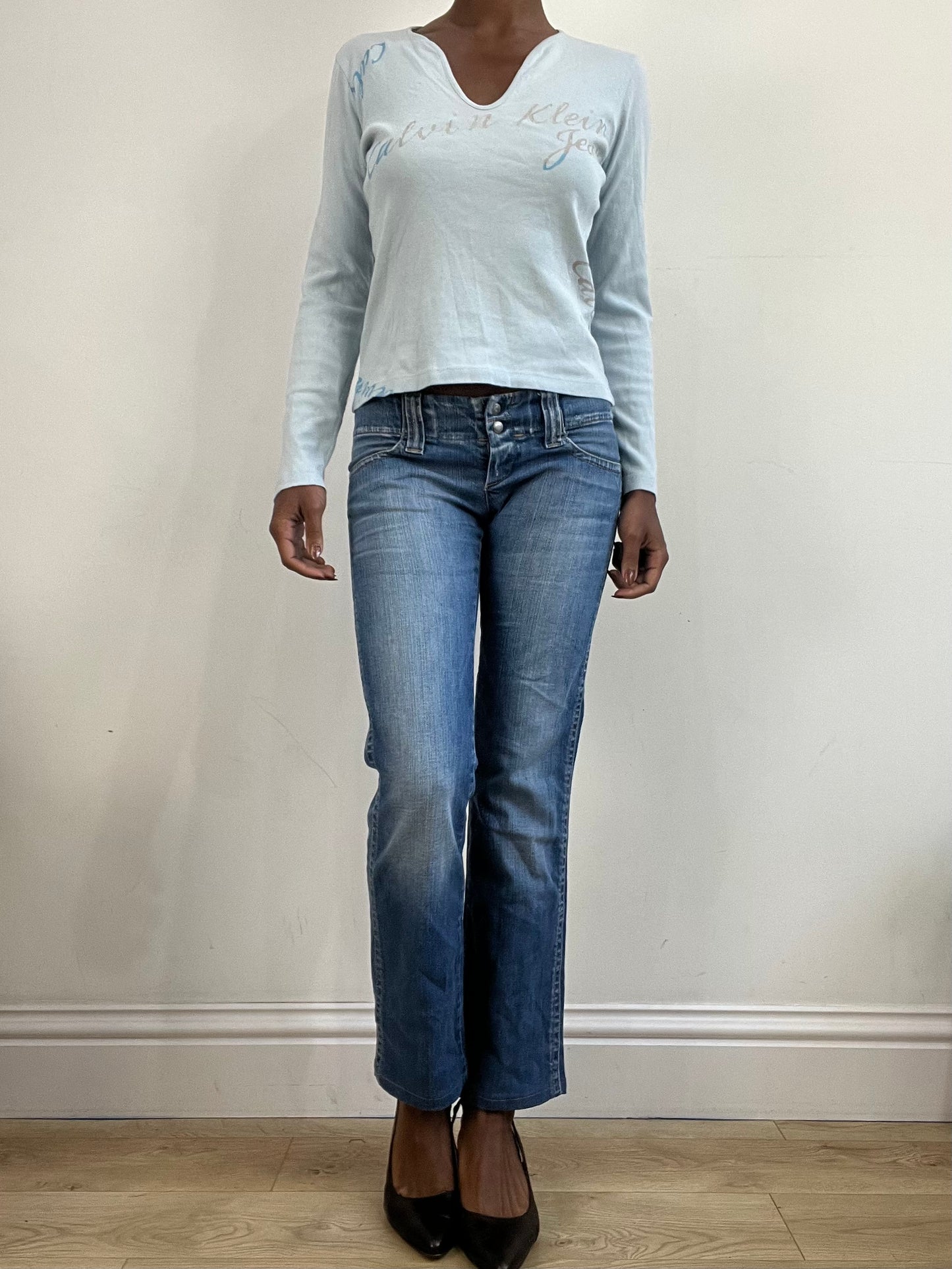 BEST PICKS | small light blue calvin klein long sleeve top