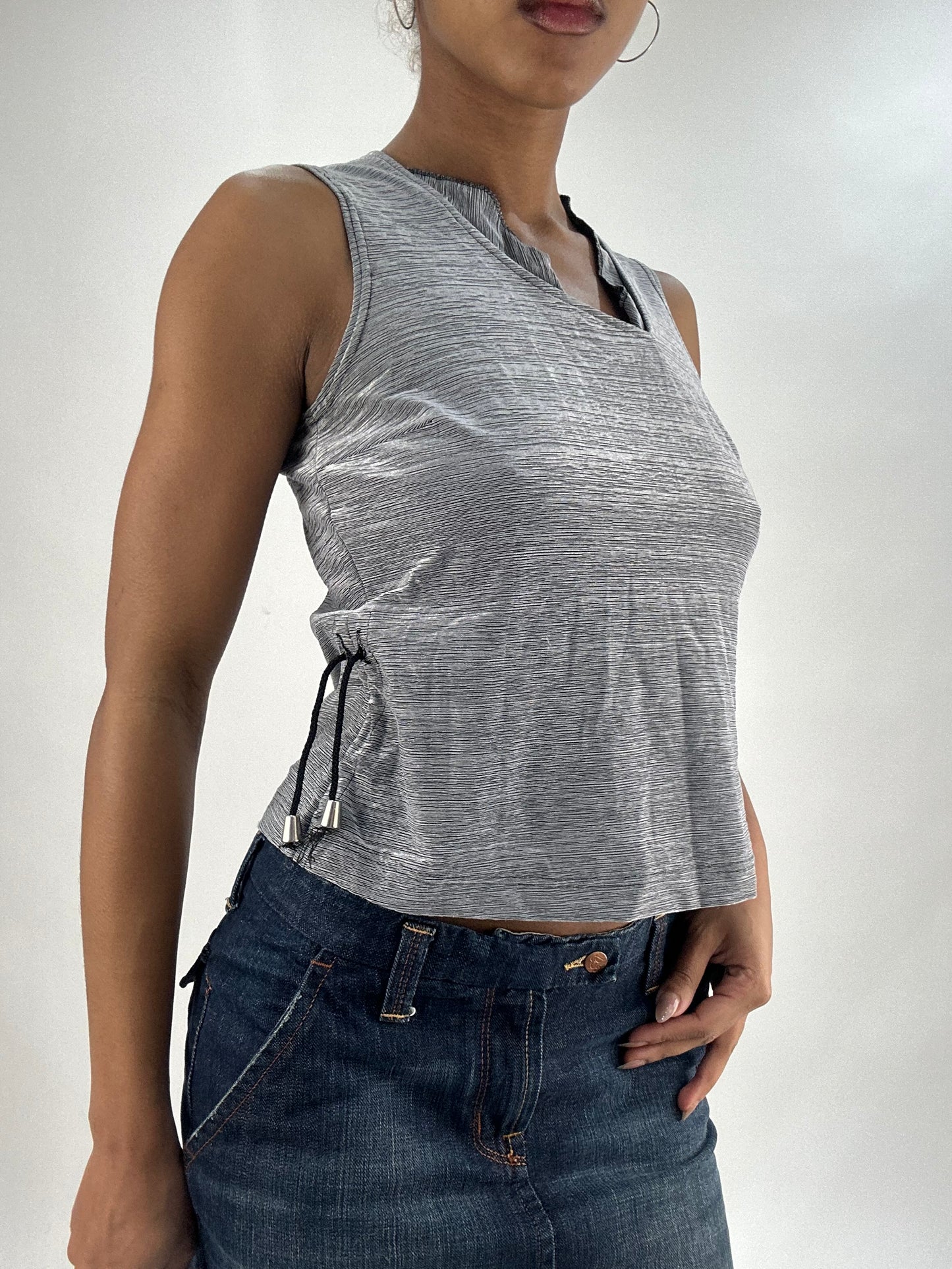 vintage edit thirty-five | small grey ruched tank top