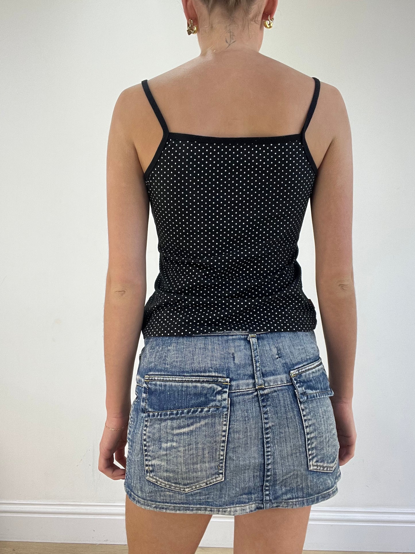 vintage edit sixteen | small black and white polka dot cami