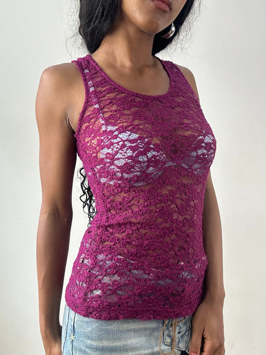 vintage edit: festival | small purple lace tank top