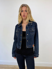 blue dark wash guess denim jacket