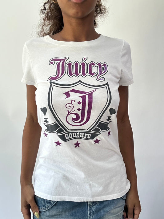 wag drop | small/medium white juicy couture tshirt