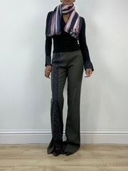 winter edit | purple and pink striped tassel scarf