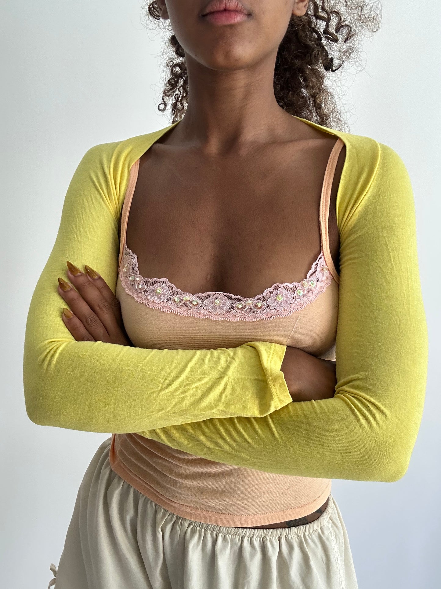‼️ | one size yellow long sleeve bolero top