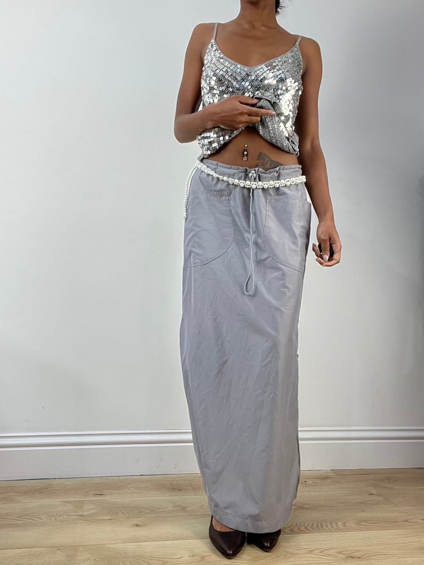 BEST PICKS | white pearl braided belt with mixed sized pearls