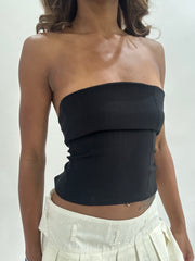 #433 VENTA DE MUESTRAS | Top de bandeau de encaje negro extra pequeño