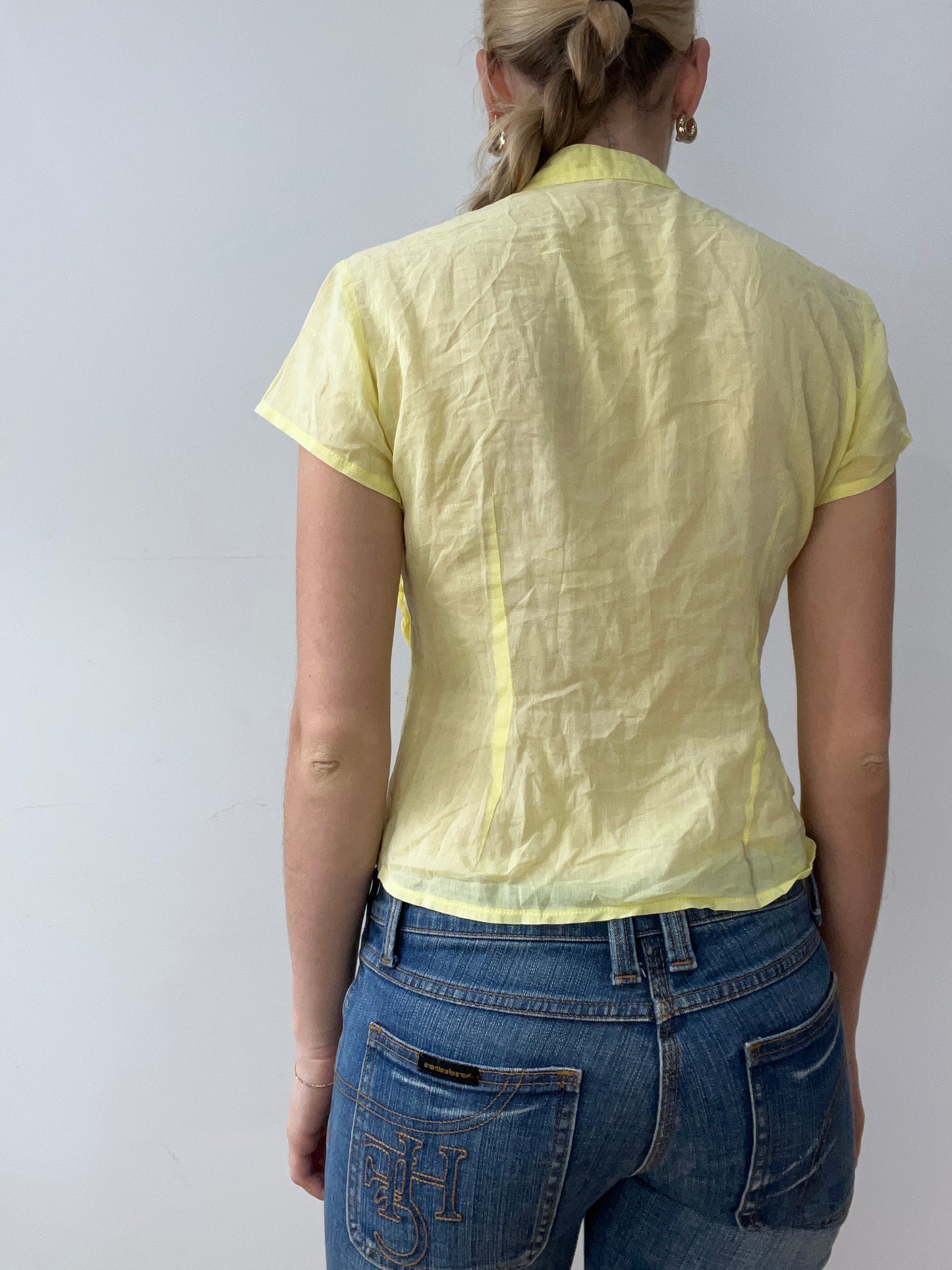 vintage edit thirty | small yellow shirt with ruffle detail